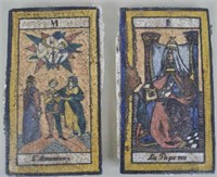Two 19th C. French Tarot Card Terra Cotta Tiles