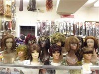 11 WIGS WITH MANNEQUINS