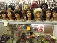 12 WIGS WITH MANNEQUINS
