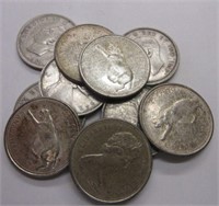 Lot-Silver Canada 25 Cent Pieces