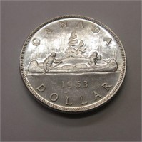 1953 Canada .800 Fine Silver Dollar