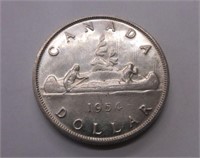 1954 Canada .800 Fine Silver Dollar