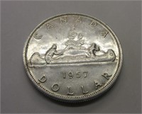 1957 Canada .800 Fine Silver Dollar