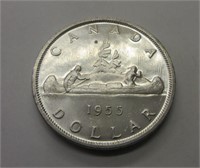 1955 Canada .800 Fine Silver Dollar