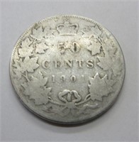 1901 Canada 50 Cent Piece