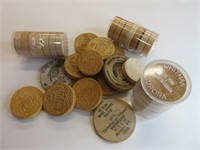 Lot of Wooden Nickels and Token