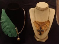 Vintage Hand Crafted Leather & Metal Necklaces