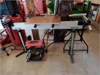 Aluminum Saw Horse Stand With Rollers & Legs