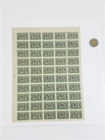 1 Feuille de timbres 50x0,01 "1939"