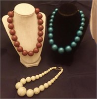 Vintage Acrylic Large Beaded Necklaces