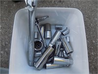 box of misc sockets and rachets