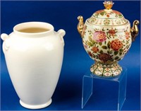 Vintage Chinese Urn & Signed Ceramic Vase