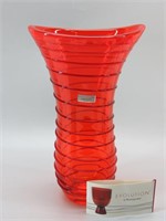 Waterford Evolution Amberina Art Glass Swirl Vase