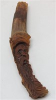 Old Man Gnome Hobbit Tree Branch Carving by Don