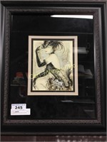 FRAMED & MATTED ART, PICTURE OF A WOMAN