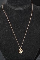 16" 10kt Gold Chain & Pendant (Aquarius)