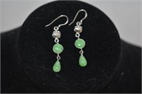 .925 & Jade Earrings