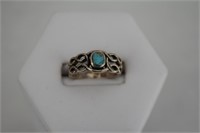 .925 Silver & Torquoise Ring sz 5.5