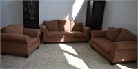 3 pcs Modern Couch Set - Browns & Rust