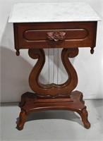 Harp Side Table With Marble Top