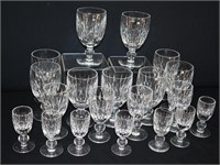 19 pcs Signed Waterford Crystal Stemware Glasses