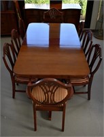 Malcom Furn. Dining Table & 8 Shield Back Chairs