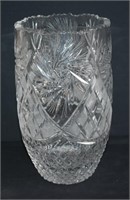 Pinwheel Crystal Vase 9"h