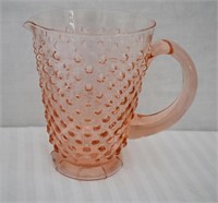 Pink Depression Glass Pitcher 7.5"h