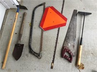 Tools, Saw, and Sign