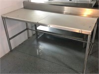 6' table with cutting board & back splash