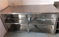 6' stainless steel counter with shelves