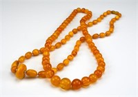 2 egg yolk & butterscotch natural amber necklaces