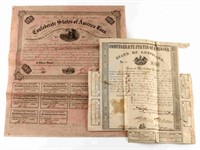CONFEDERATE STATES OF AMERICA BONDS & LOANS SHEETS