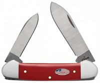 CASE XX CANOE RED US FLAG DUAL BLADE KNIFE NO13455