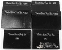 UNITED STATES MINT PROOF SET 1976 TO 1982 GROUP
