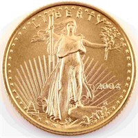 2004 GOLD 1/4 OZT AMERICAN EAGLE BU COIN $19