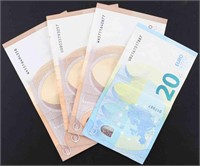 CURRENT ISSUED EURO BILLS THREE 50 & ONE 20