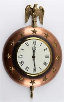WELBY EAGLE GOLD AND BRASS TONE METAL WALL CLOCK