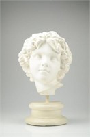 Plaster Classical head and bronze sculpture