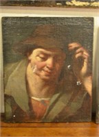Old Masters style oil painting of a peasant