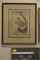 Kuniyoshi, framed Japanese woodblock print