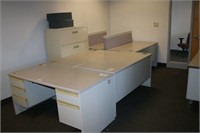 6 Desks and Lateral File Cabinet