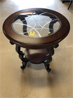 Decorative modern circular glass top side table