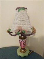 Small Table Lamp with Beaded Shade