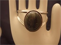 Black Stone Cuff Bracelet - Unmarked