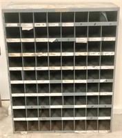 72 cubby metal parts storage and organizer