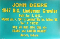 1947 BO Lindeman Crawler, S/N 337292