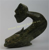 PAULOOSIE ADAMIE -  INUIT STONE CARVING OF A WHALE
