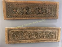 TWO INDONESIAN CARVED WOOD PANELS