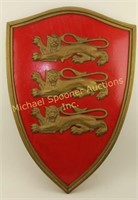 ENGLISH HERALDIC SHIELD  - THREE LIONS PASSANT R